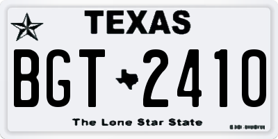 TX license plate BGT2410