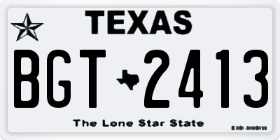 TX license plate BGT2413