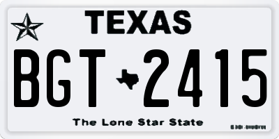 TX license plate BGT2415