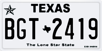 TX license plate BGT2419