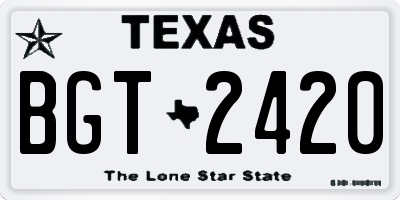TX license plate BGT2420