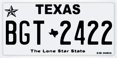 TX license plate BGT2422