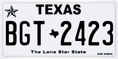 TX license plate BGT2423