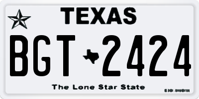 TX license plate BGT2424