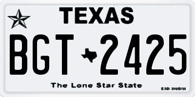TX license plate BGT2425