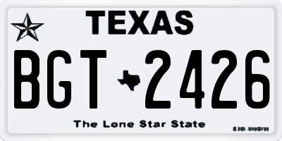 TX license plate BGT2426