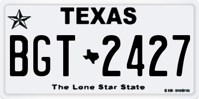 TX license plate BGT2427