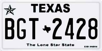TX license plate BGT2428