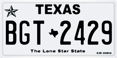 TX license plate BGT2429