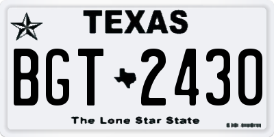 TX license plate BGT2430