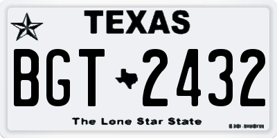 TX license plate BGT2432