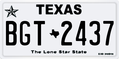 TX license plate BGT2437