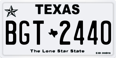 TX license plate BGT2440