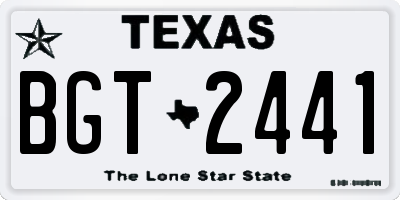 TX license plate BGT2441
