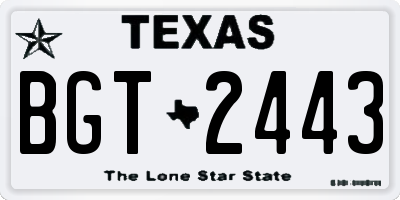 TX license plate BGT2443