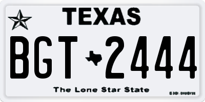 TX license plate BGT2444
