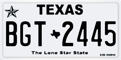 TX license plate BGT2445