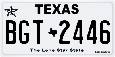 TX license plate BGT2446