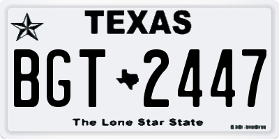 TX license plate BGT2447