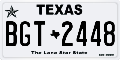 TX license plate BGT2448