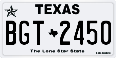 TX license plate BGT2450