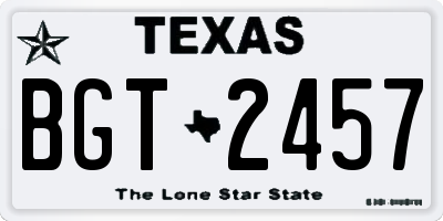 TX license plate BGT2457
