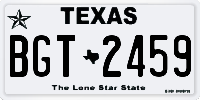 TX license plate BGT2459