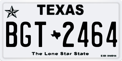 TX license plate BGT2464