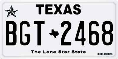 TX license plate BGT2468