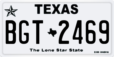 TX license plate BGT2469