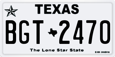 TX license plate BGT2470