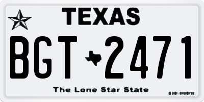 TX license plate BGT2471