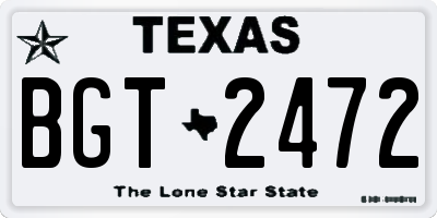 TX license plate BGT2472