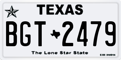 TX license plate BGT2479