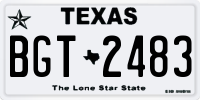 TX license plate BGT2483