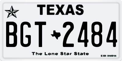 TX license plate BGT2484