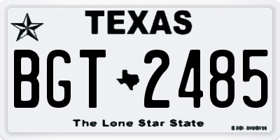 TX license plate BGT2485