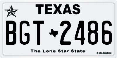 TX license plate BGT2486