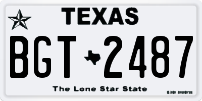 TX license plate BGT2487