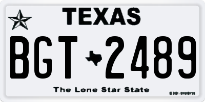 TX license plate BGT2489