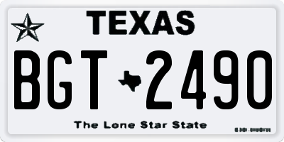 TX license plate BGT2490