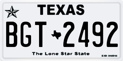 TX license plate BGT2492