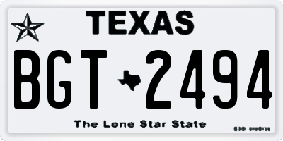 TX license plate BGT2494
