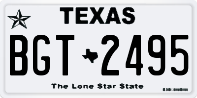 TX license plate BGT2495