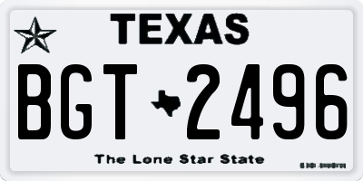 TX license plate BGT2496
