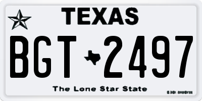 TX license plate BGT2497