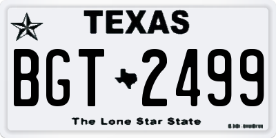 TX license plate BGT2499