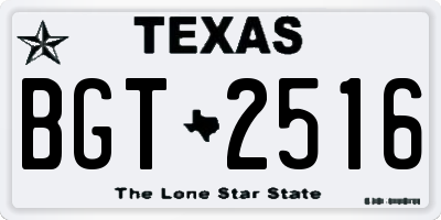 TX license plate BGT2516