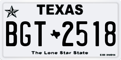 TX license plate BGT2518