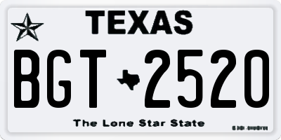 TX license plate BGT2520